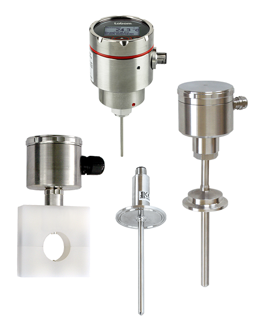 termoresistenza Labom Pt100 sanitaria tri-clamp con testa di connessione